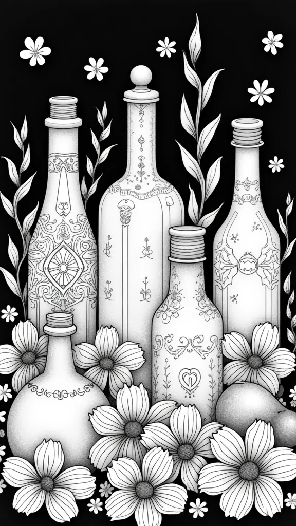 coloring pages of bottles